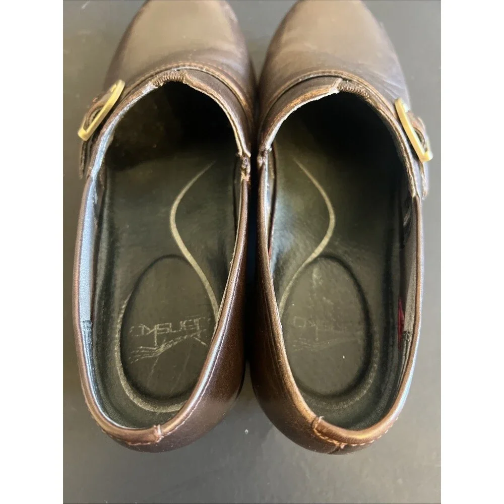 Dansko Jane Clog, brown leather slip on shoe,‎ size 38 (7.5-8 US) - Picture 6 of 7